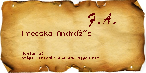 Frecska András névjegykártya