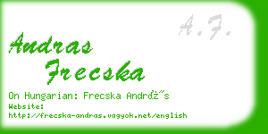 andras frecska business card